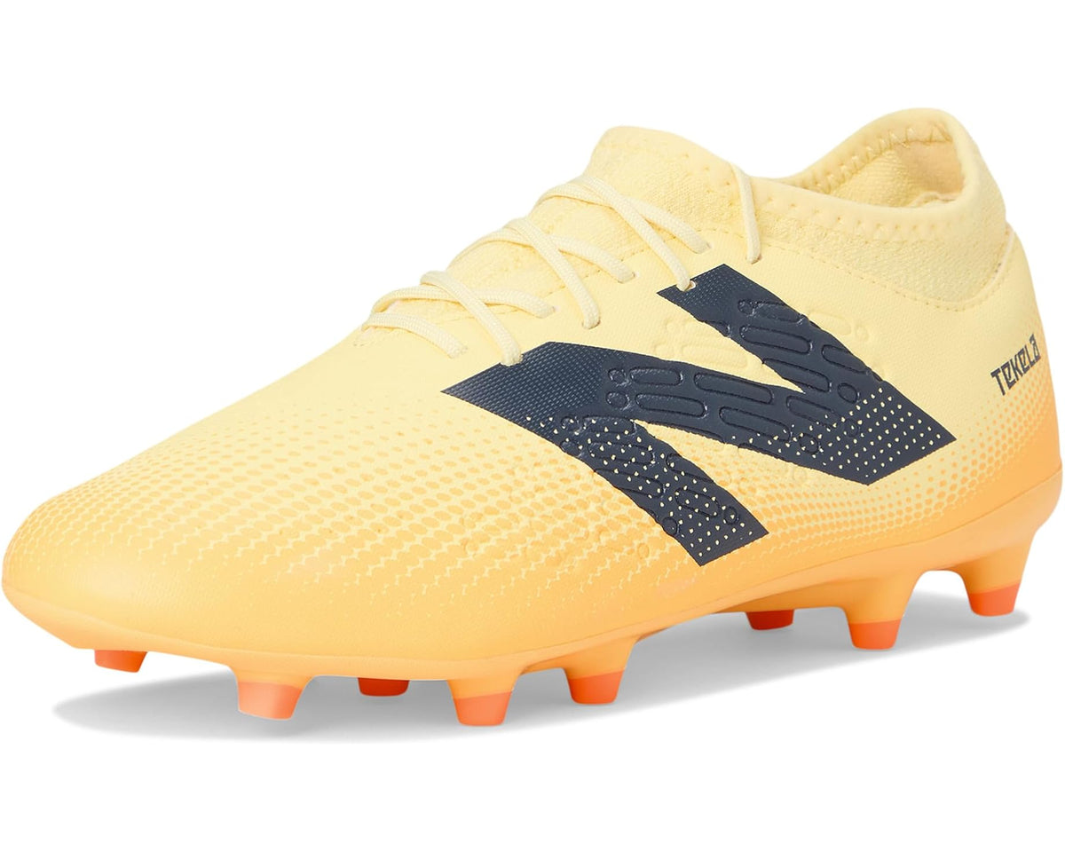Unisex New Balance Tekela Magique FG V4+ Soccer Cleats Parchment/Clementine/Hot Mango