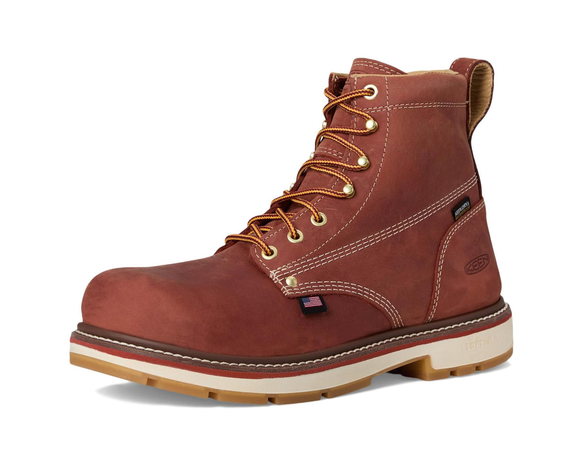 Men's KEEN Utility Liberty 6 Waterproof 90? Heel Boot (Carbon Toe) Bombay Brown/Gum