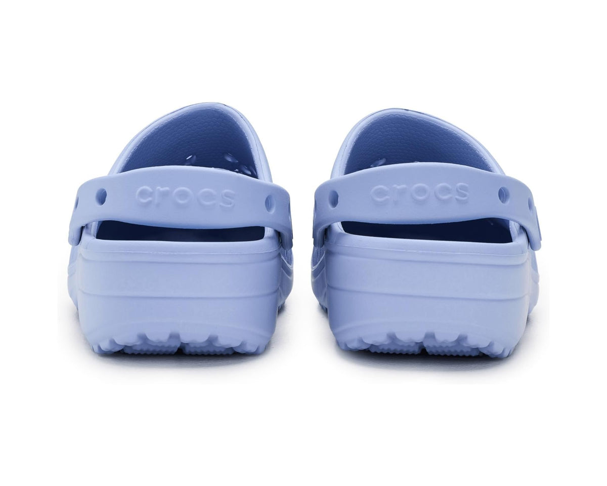Unisex Crocs Classic Clogs with Floral Cut Out Design Blue Haze