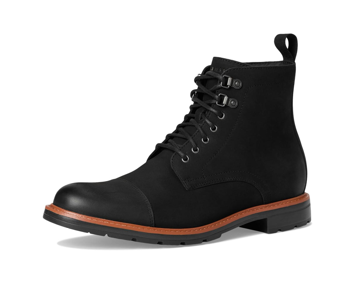 Men's Cole Haan Chamberlin Grand Cap Toe Boots Black Nubuck/Black Water Resistant