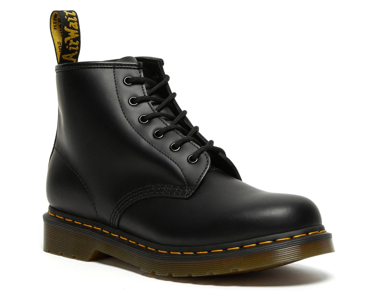 Unisex Dr. Martens 101 Yellow Stitch Black Smooth