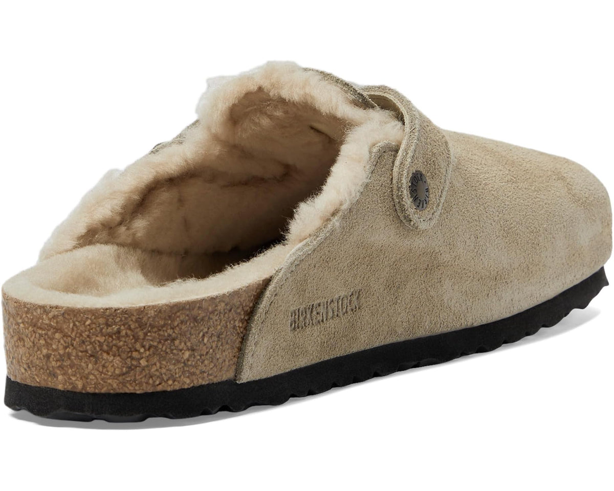 Women's Birkenstock Boston Shearling - Suede (Unisex) Taupe