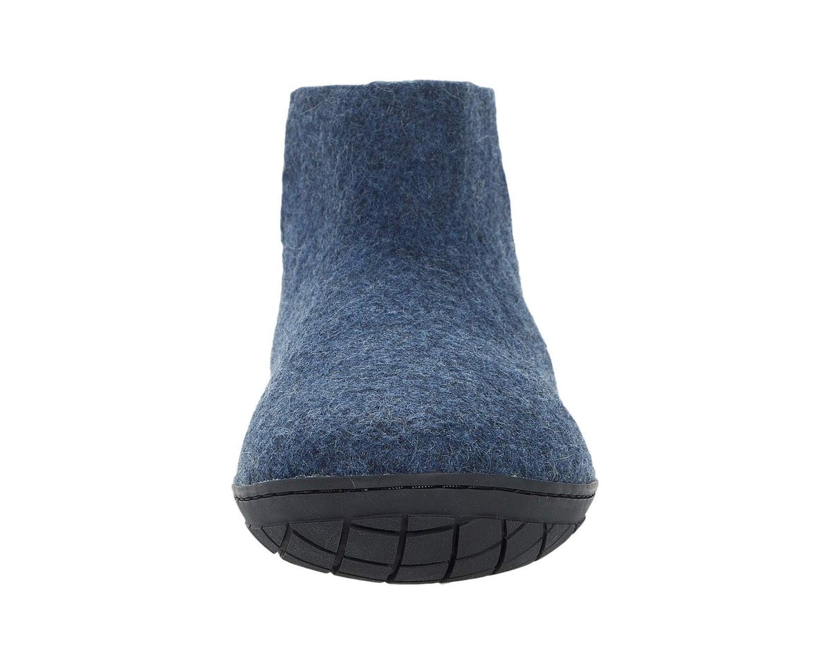Unisex Glerups Wool Boot Rubber Outsole Denim/Black Rubber