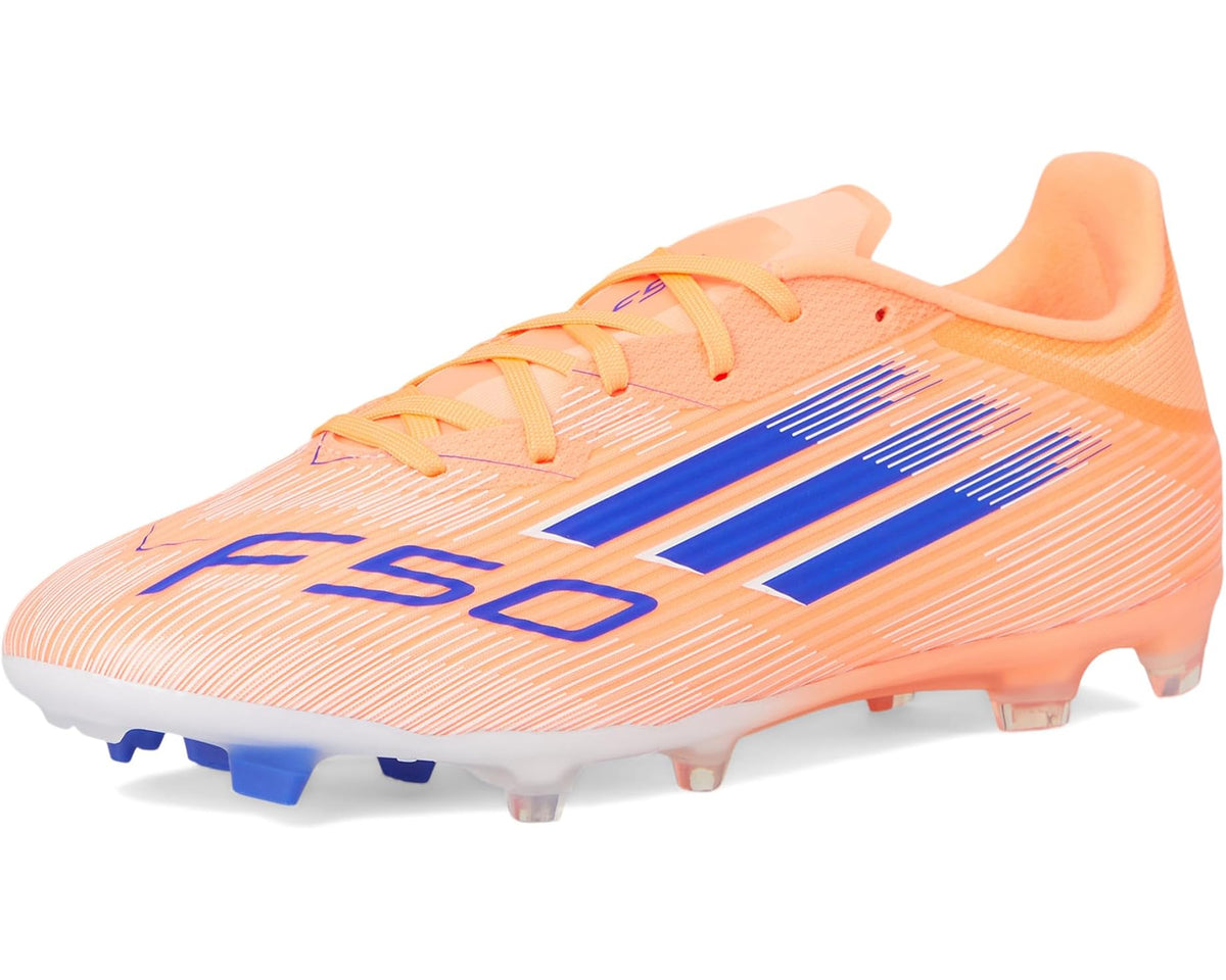 Unisex adidas F50 League Firm Ground Soccer Cleats Beam Orange/Lucid Blue/White