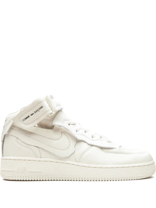 Nike X Comme Des Gar n Air Force 1 Mid White Sneakers