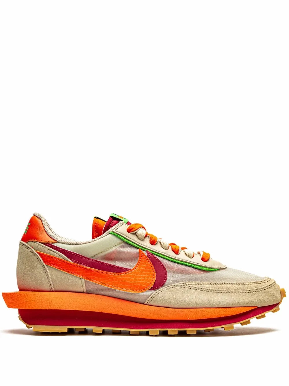 Nike X Sacai X Clot Ldwaffle Net Orange Blaze Sneakers