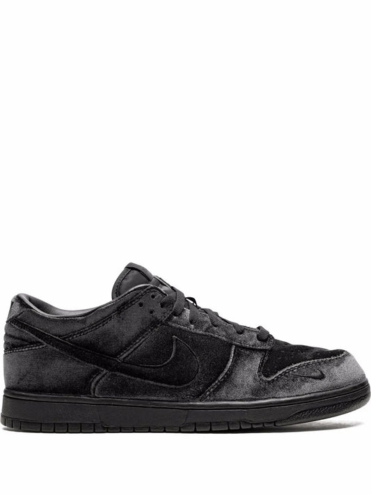Nike X Dover Street Market Dunk Low Triple Black Velvet Sneakers