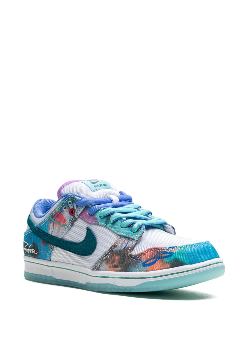 Nike X Futura Laboratories Sb Dunk Low Bleached Aqua Sneakers