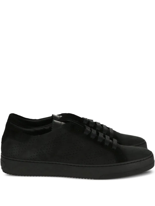 Off-White Perforated Lace-Up Sneakers