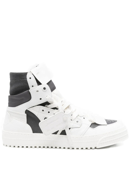 Off-White High-Top Leather Sneakers