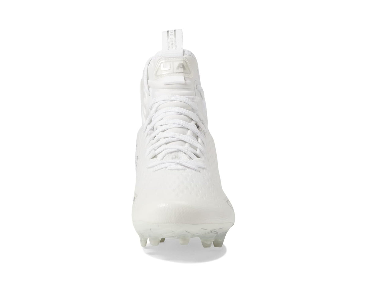 Men's Under Armour Spotlight Lux MC 2.0 Football Cleats White/White/Metallic Silver