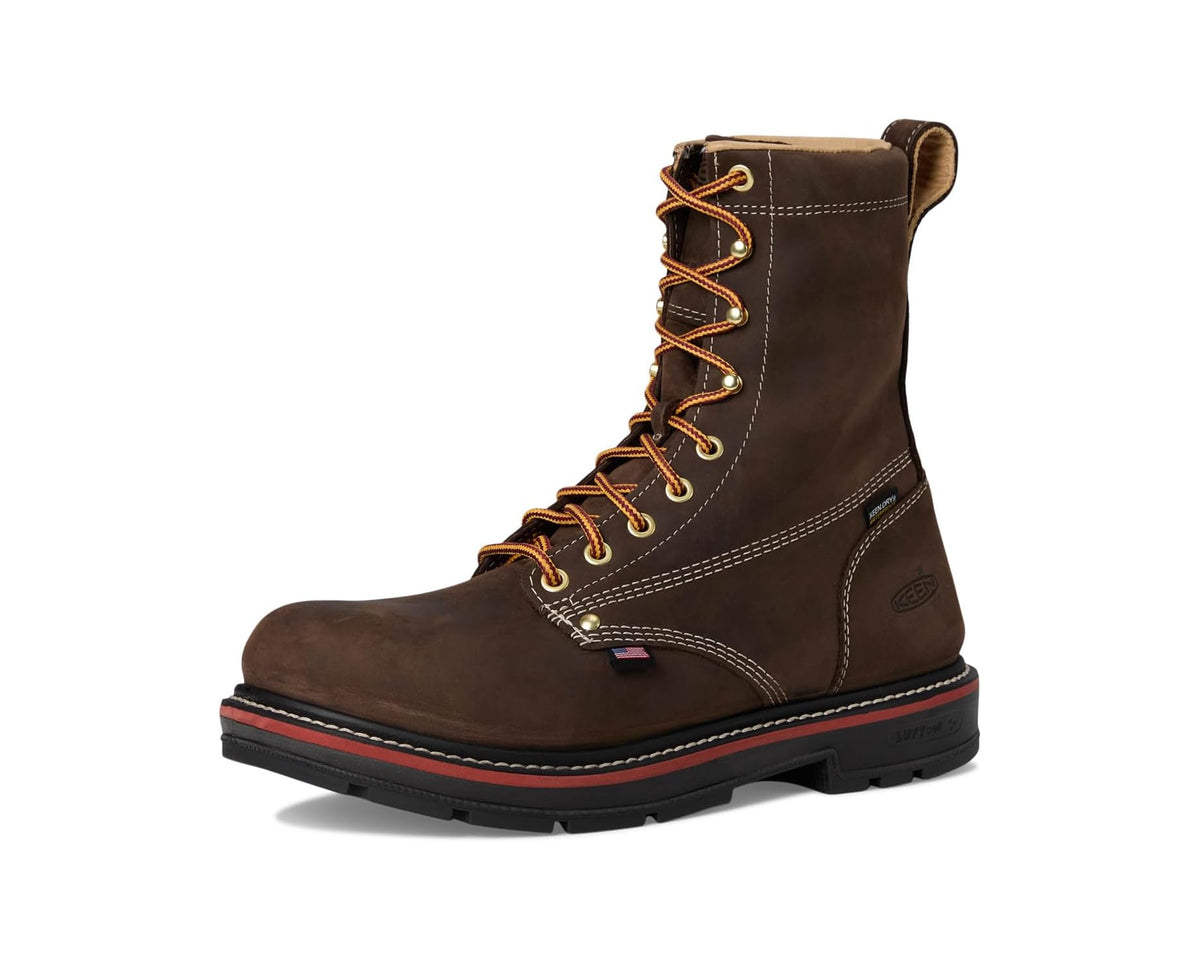 Men's KEEN Utility Liberty 8 Waterproof 90? Heel Boots (Carbon Toe) Coffee Bean/Black