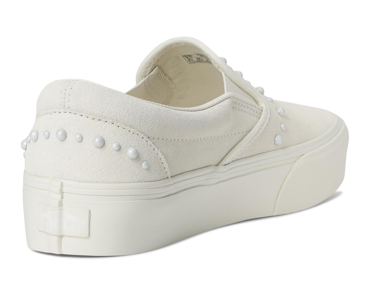 Unisex Vans Classic Slip-On Platform Pearls Marshmallow