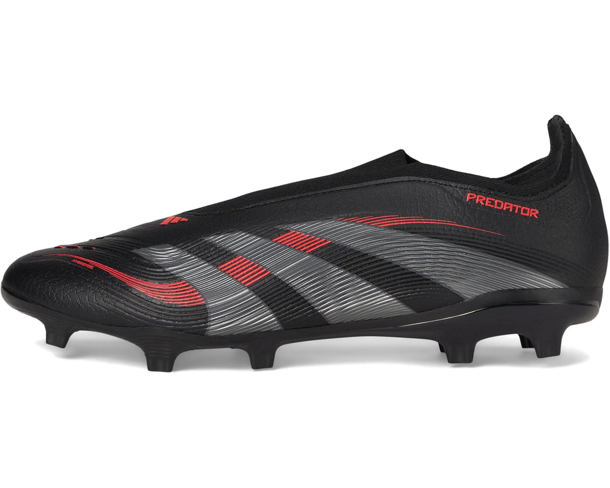 Unisex adidas Predator League Laceless Firm Ground Soccer Cleats Black/Grey/Lucid Red