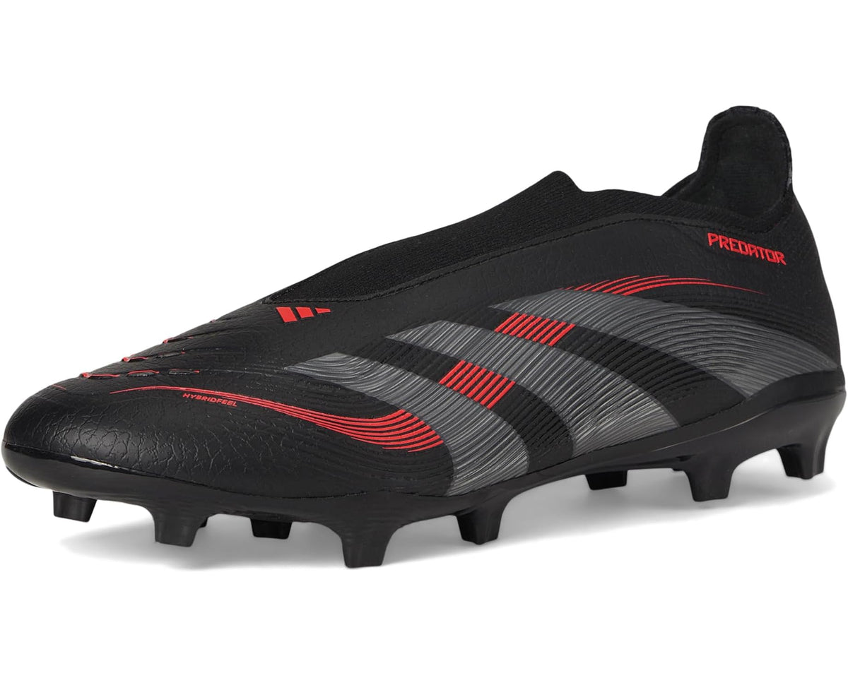 Unisex adidas Predator League Laceless Firm Ground Soccer Cleats Black/Grey/Lucid Red