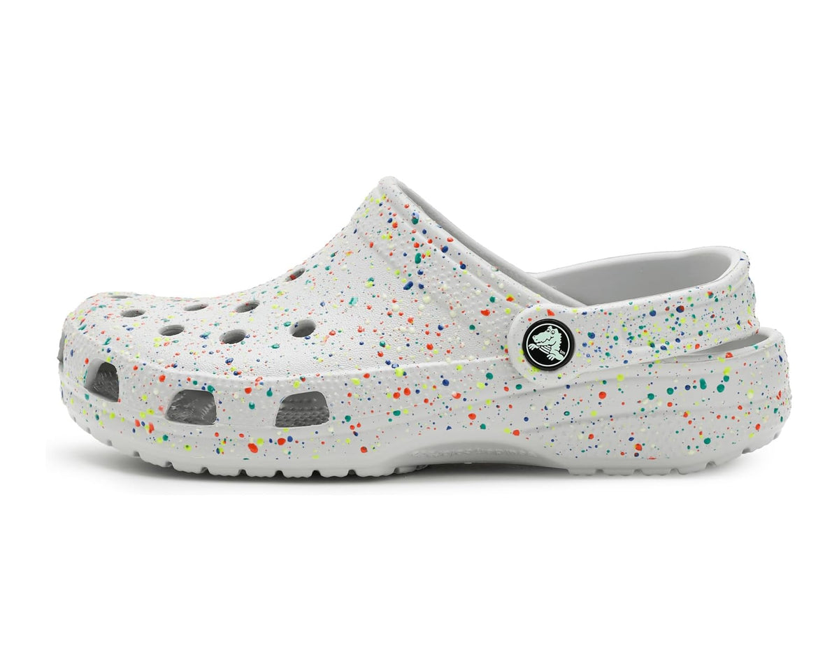 Unisex Crocs Kids Classic Clogs with Patterns and Graphics Atmosphere/Multi Glow