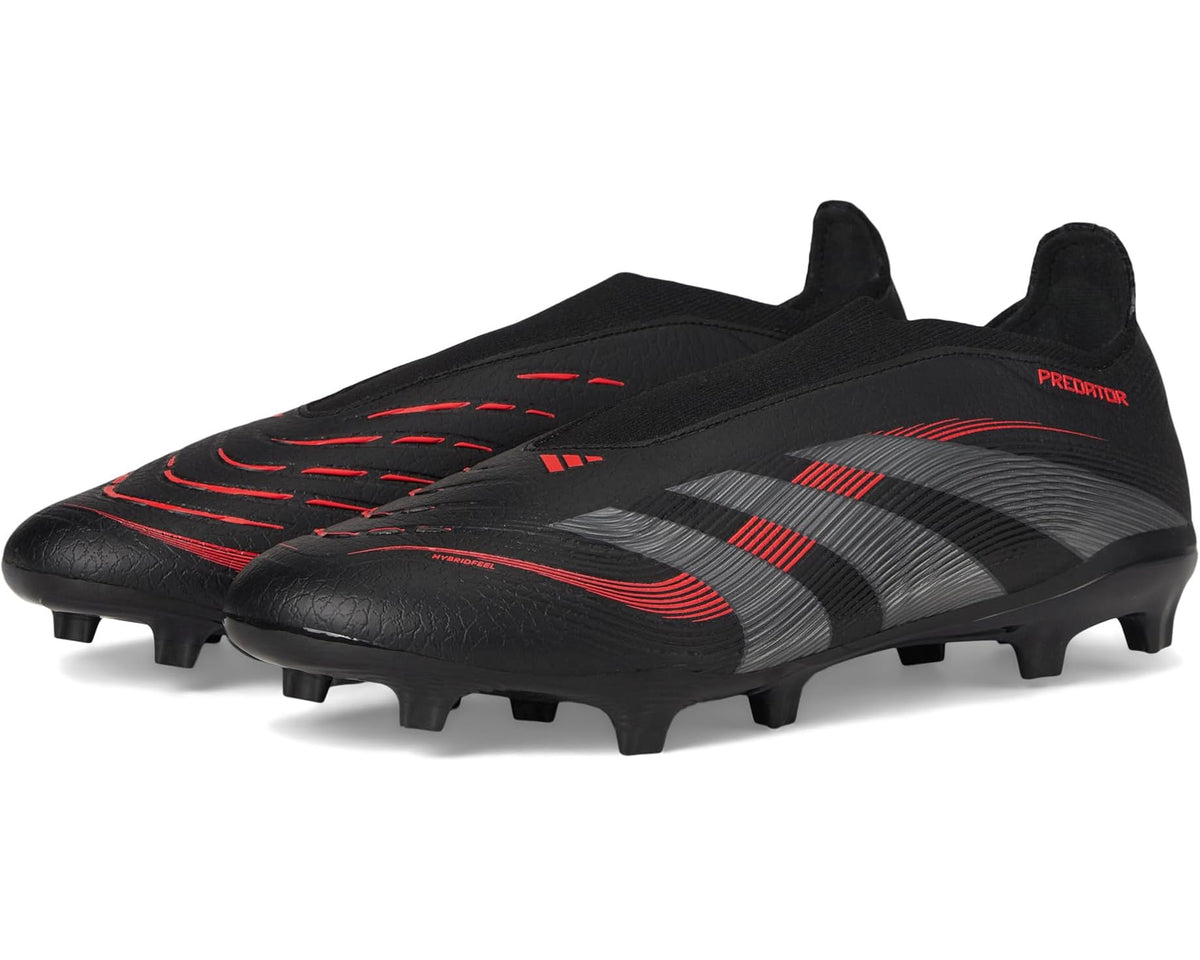Unisex adidas Predator League Laceless Firm Ground Soccer Cleats Black/Grey/Lucid Red