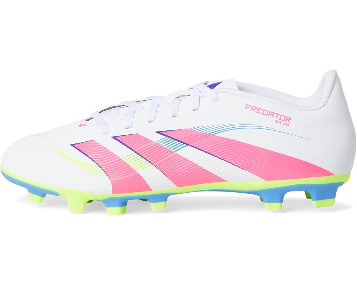 Unisex adidas Predator Club Firm Ground/Multi Ground Soccer Cleats White/Lucid Pink/Lucid Lemon