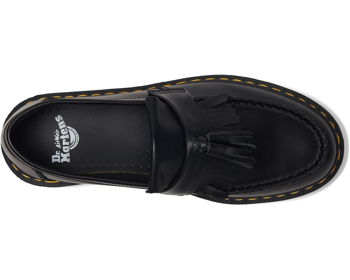 Unisex Dr. Martens Adrian Quad Leather Platform Loafers Black Smooth