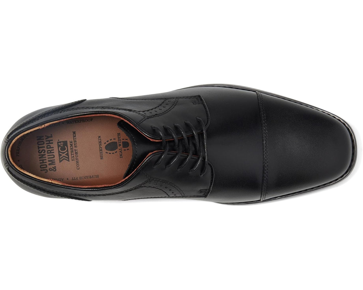 Men's Johnston & Murphy Waterproof XC4? Branning Cap Dress Cap Toe Oxford Black Waterproof Calfskin