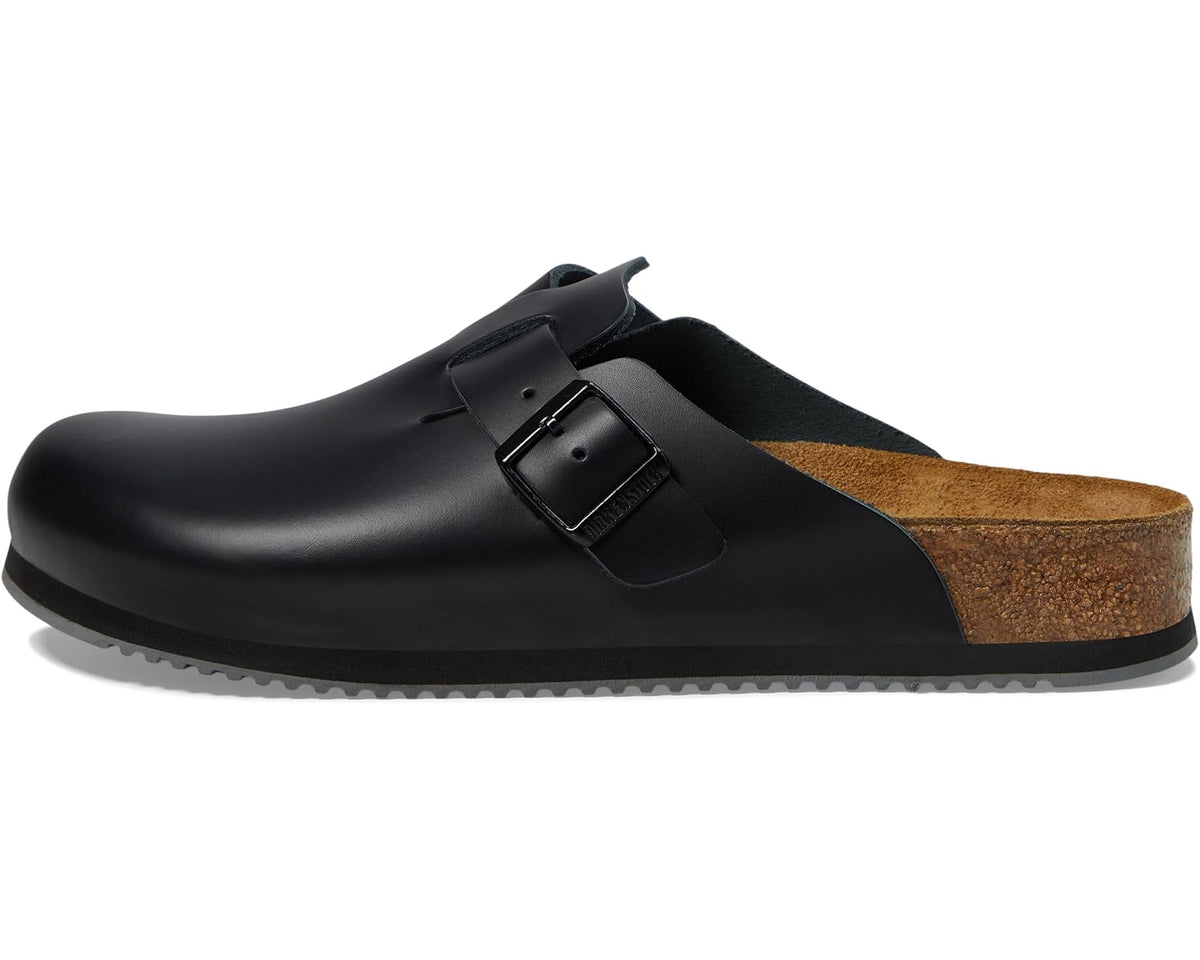 Unisex Birkenstock Boston Super Grip (Unisex) Black Leather