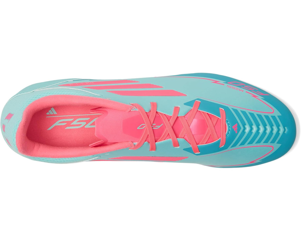 Unisex adidas F50 League Messi Firm Ground/Multi Ground Soccer Cleats Flash Aqua/Lucid Pink/Lucid Cyan