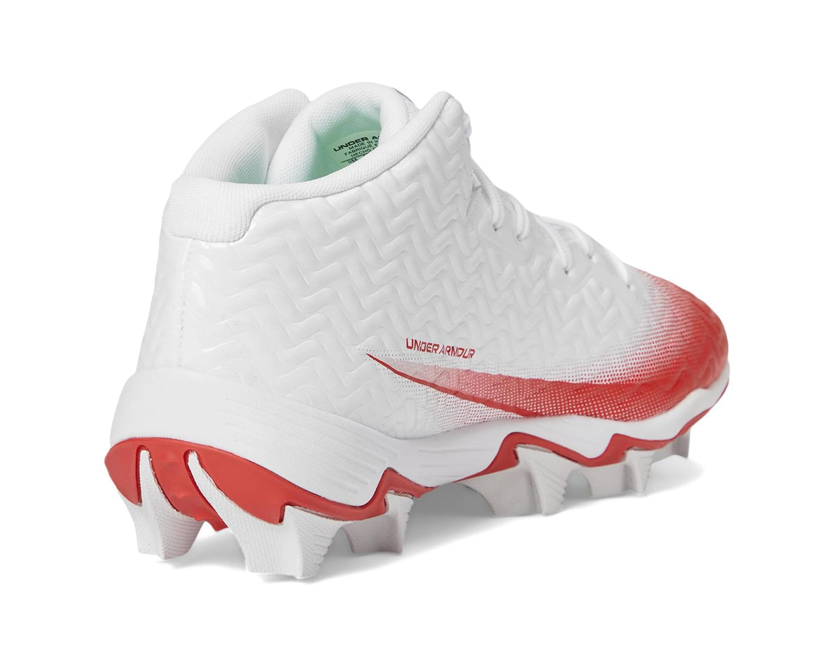Men's Under Armour Spotlight Hammer RM Football Cleats White/Red/Red