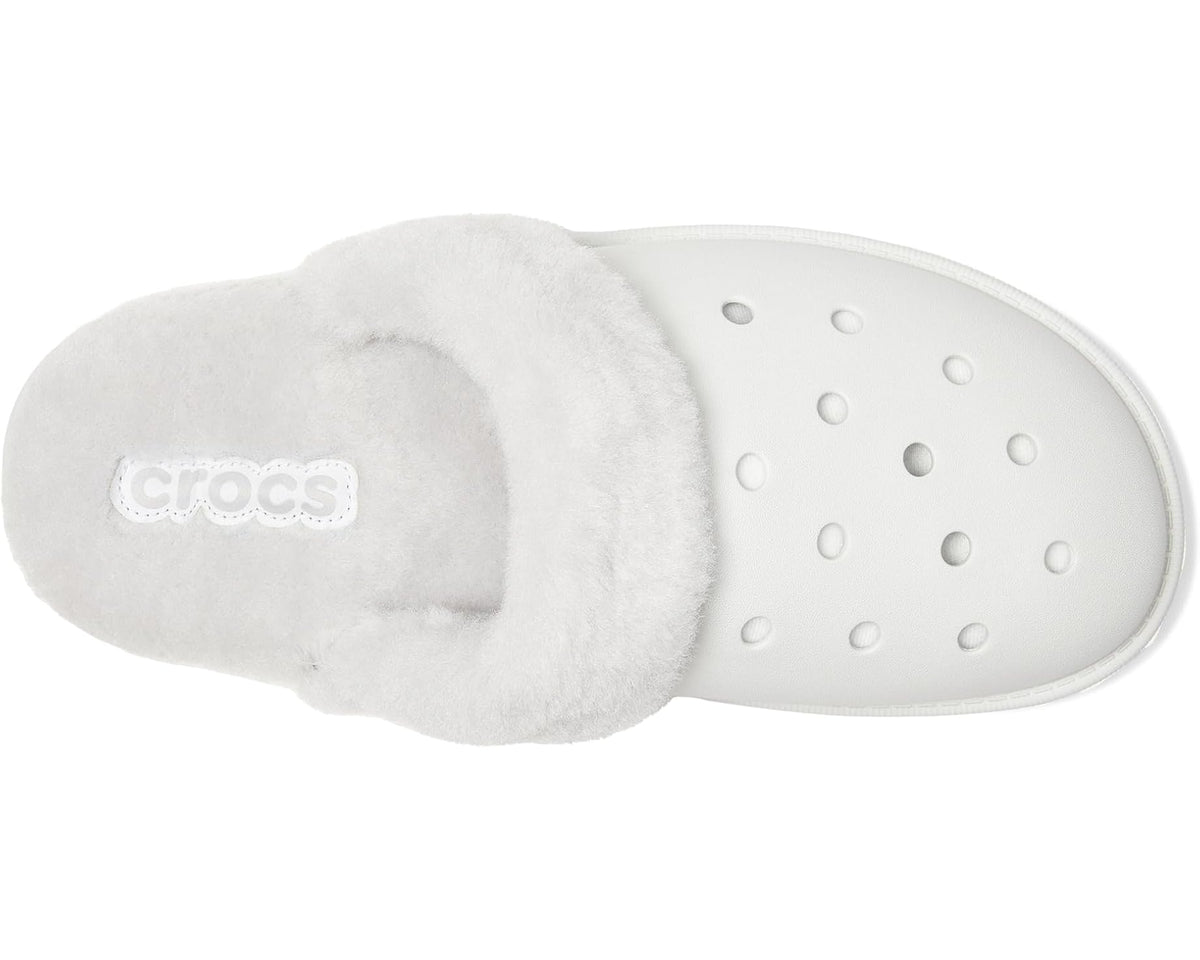 Unisex Crocs Classic Fuzz Scuff Slippers Moonlight