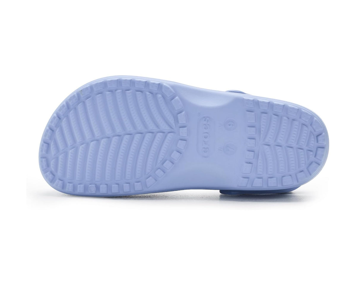 Unisex Crocs Classic Clogs with Floral Cut Out Design Blue Haze