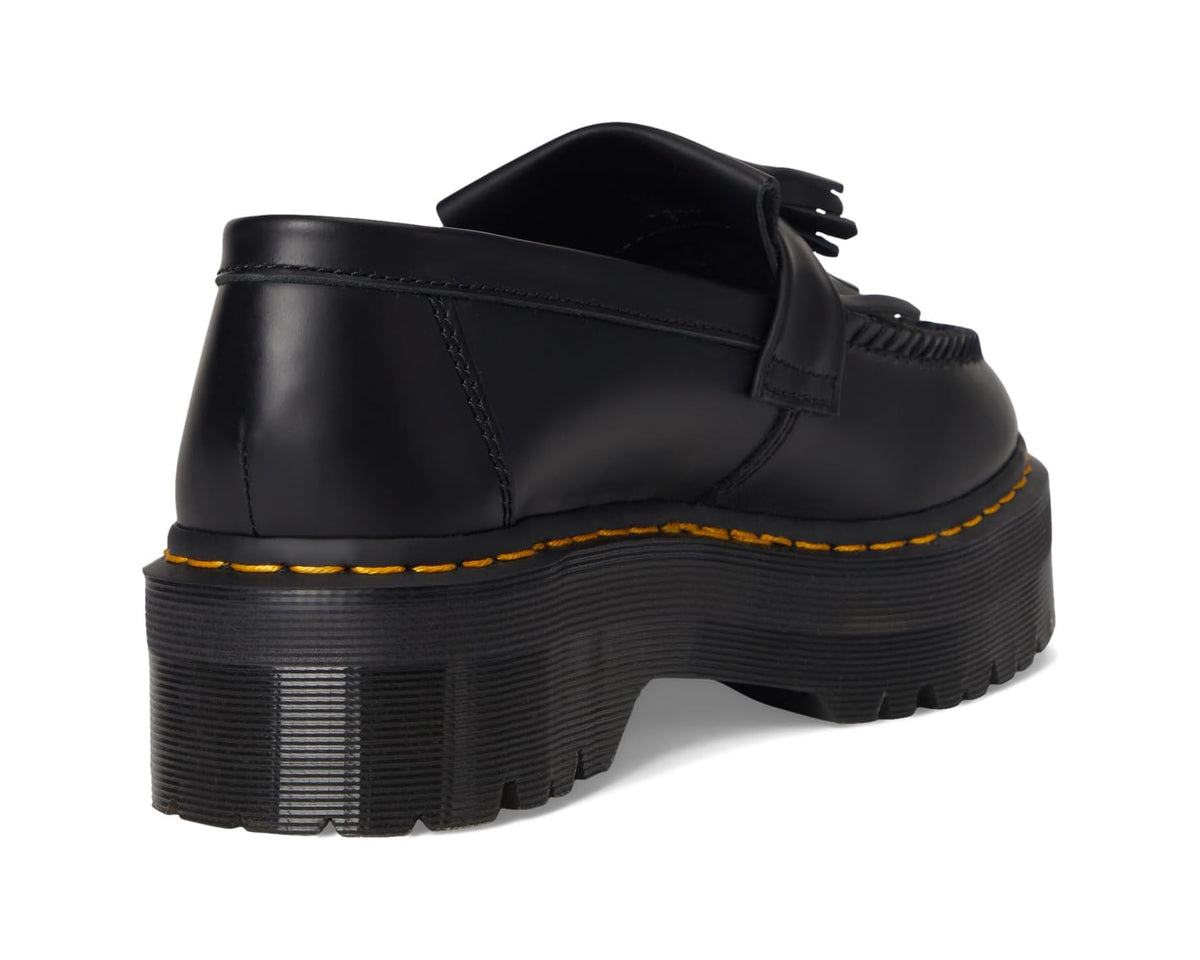 Unisex Dr. Martens Adrian Quad Leather Platform Loafers Black Smooth