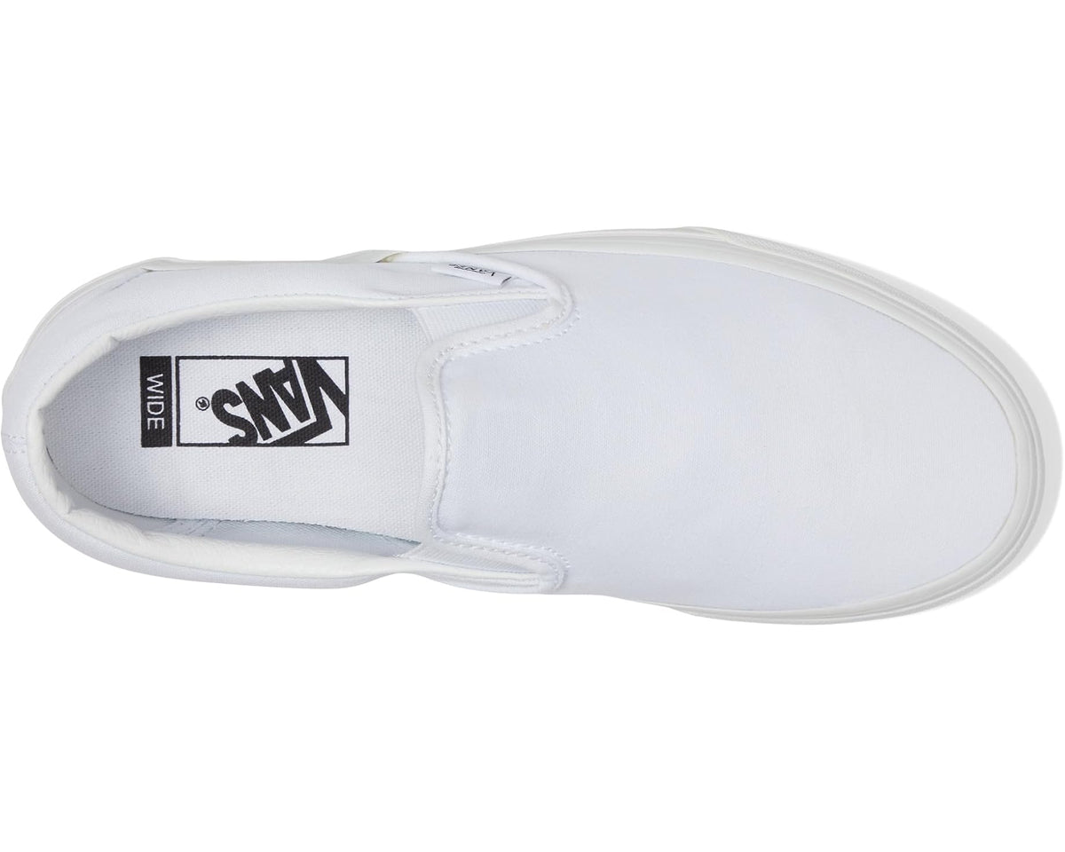 Unisex Vans Classic Slip-On Wide Canvas True White