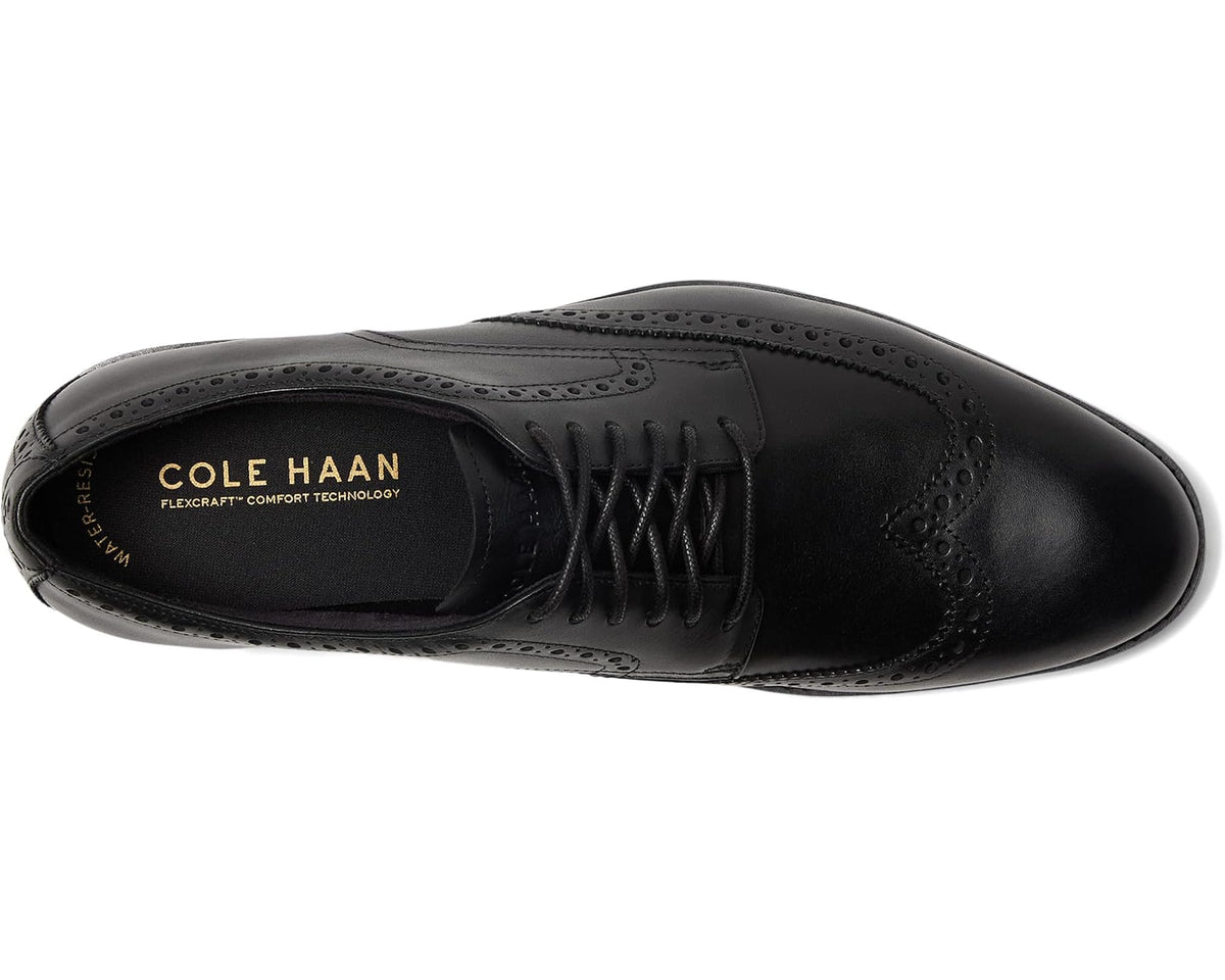 Men's Cole Haan Harmon Grand Wingtip Oxfords Black Waterproof/Black/Black
