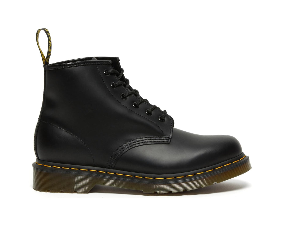 Unisex Dr. Martens 101 Yellow Stitch Black Smooth
