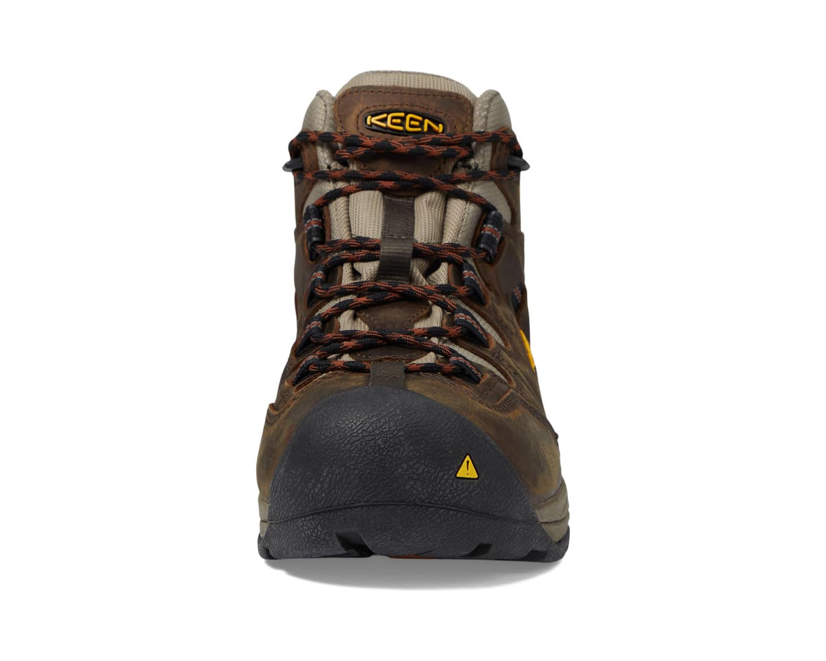 Men's KEEN Utility Detroit XT Mid Soft Toe Waterproof Black Olive/Leather Brown