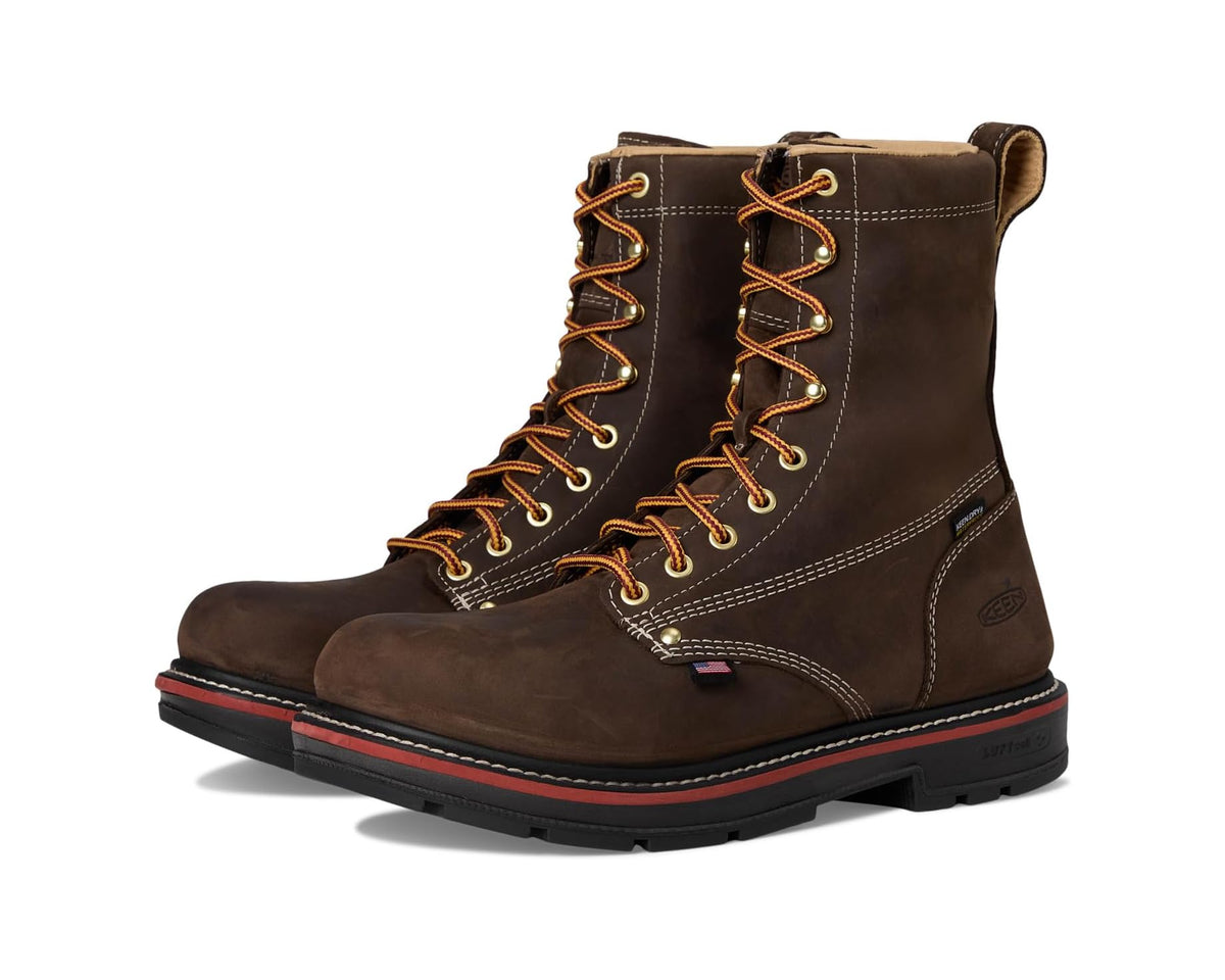 Men's KEEN Utility Liberty 8 Waterproof 90? Heel Boots (Carbon Toe) Coffee Bean/Black