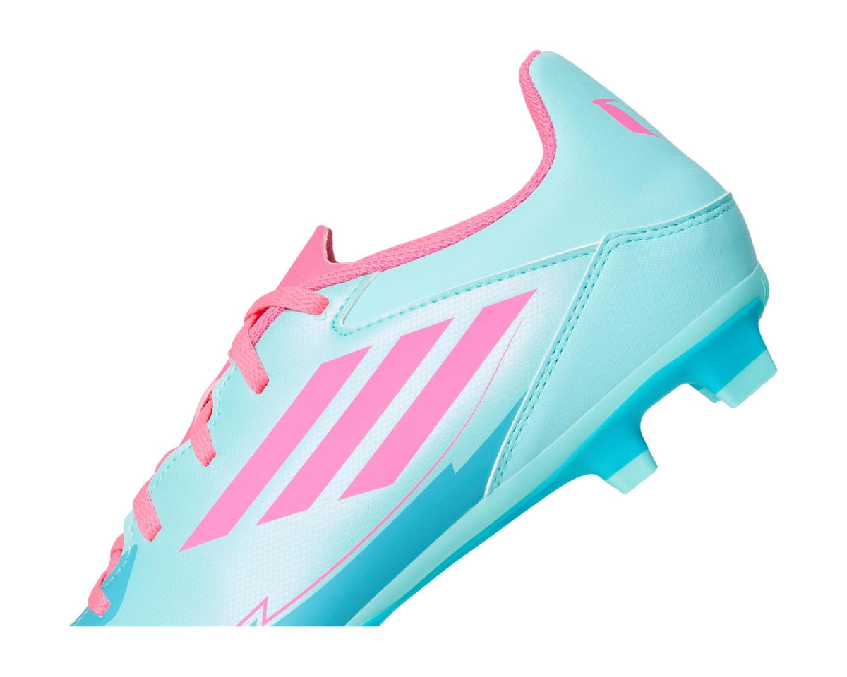 Unisex adidas F50 Club Messi Firm Ground/Multi Ground Soccer Cleats Flash Aqua/Lucid Pink/Lucid Cyan