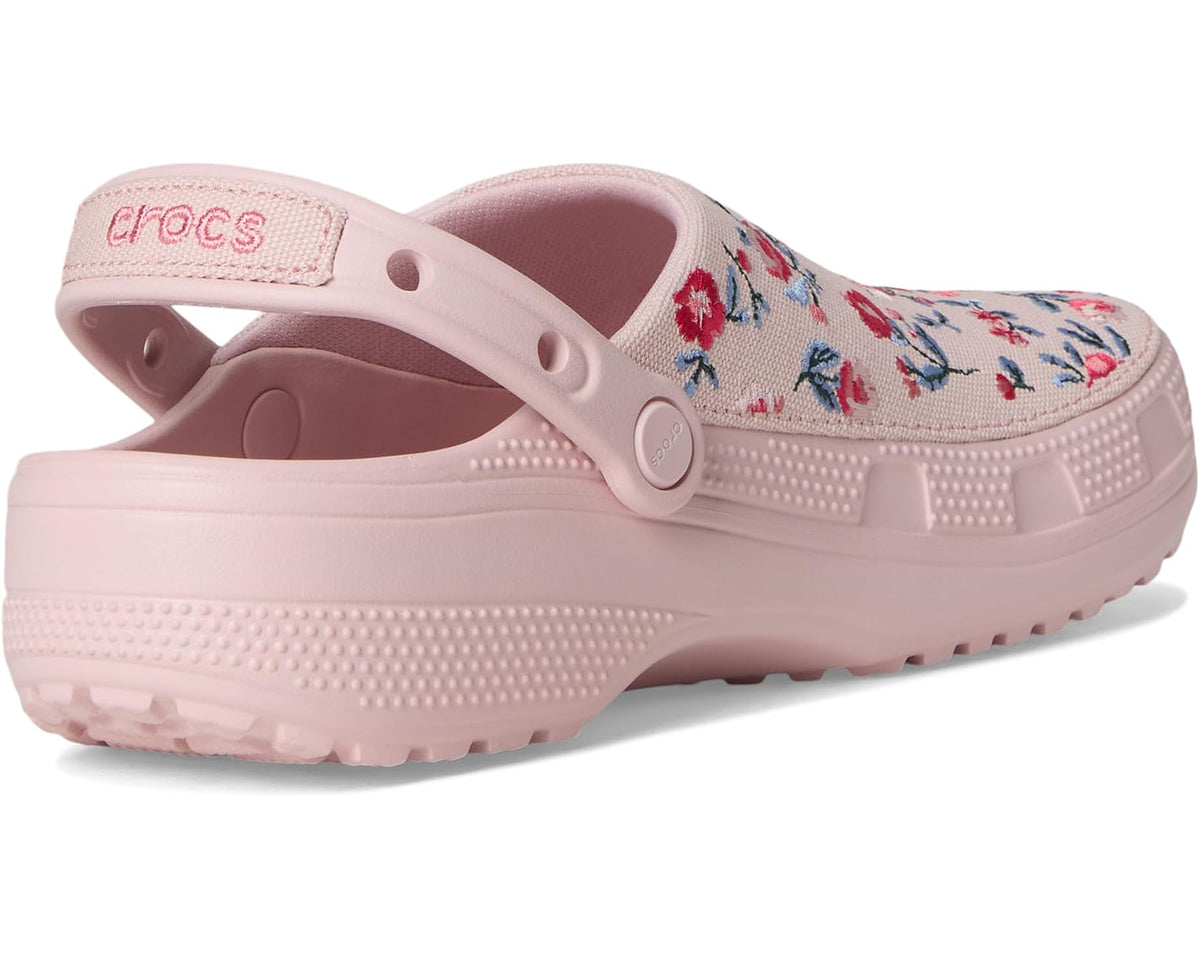 Unisex Crocs Classic Crafted Canvas Clogs Floral Cotton Candy