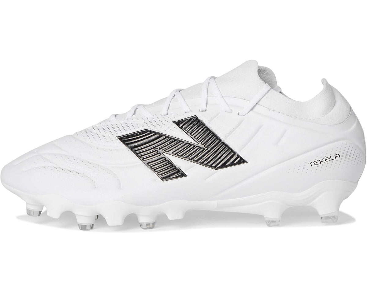 Unisex New Balance Tekela Team Low Laced FG V5 Soccer Cleats White/Black/Silver