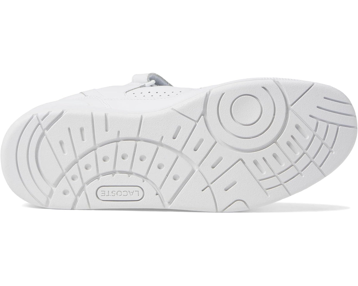 Men's Lacoste T-Clip Velcro Leather Sneakers White/White