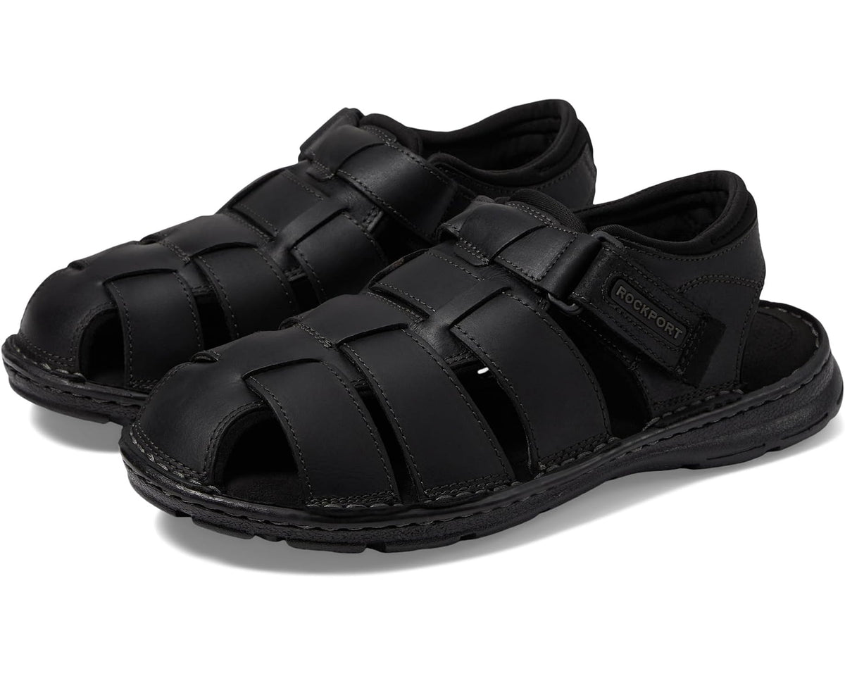 Men's Rockport Darwyn Fishermen Black Leather II