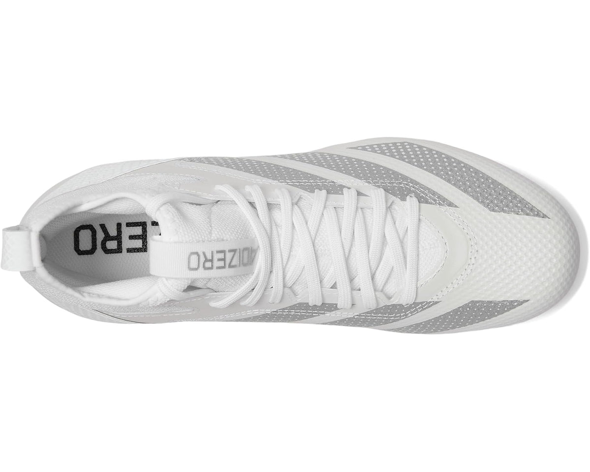 Unisex adidas adizero Impact Football Cleats White/Silver Metallic/White 1
