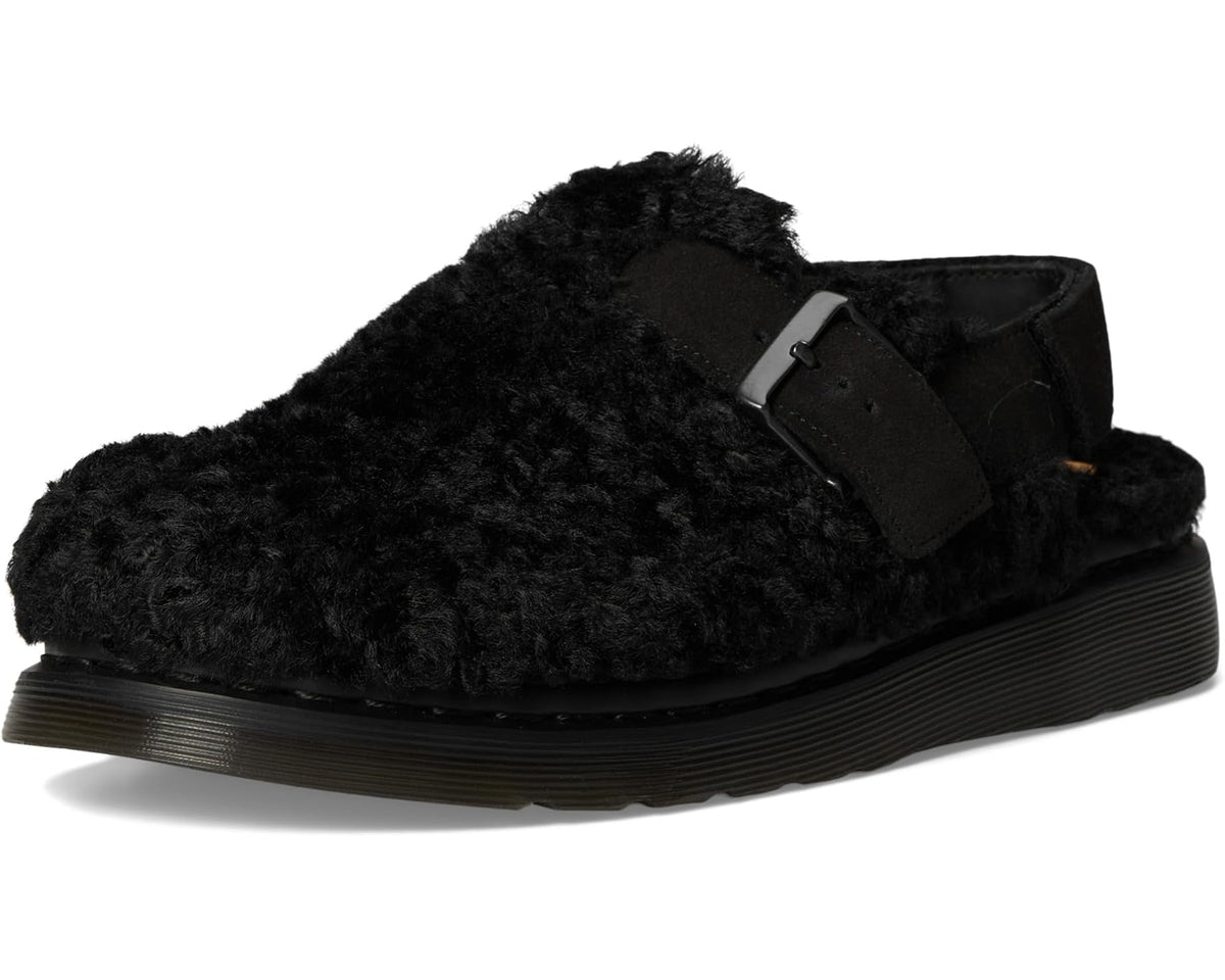 Unisex Dr. Martens Jorge II Faux Fur Lined Deluxe Borg Slingback Mules Black