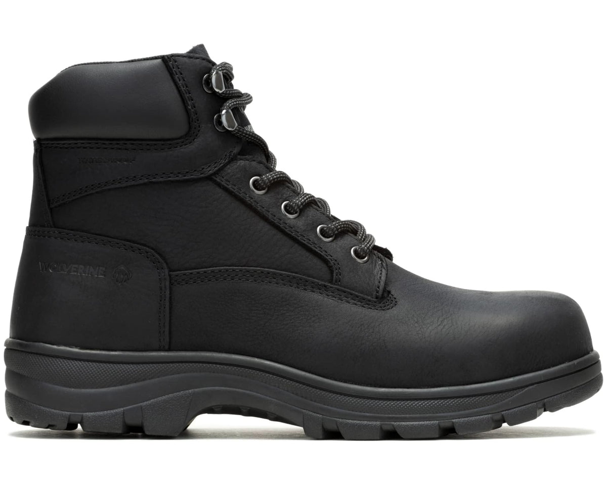 Men's Wolverine Carlsbad Waterproof 6 Steel Toe Work Boot Black