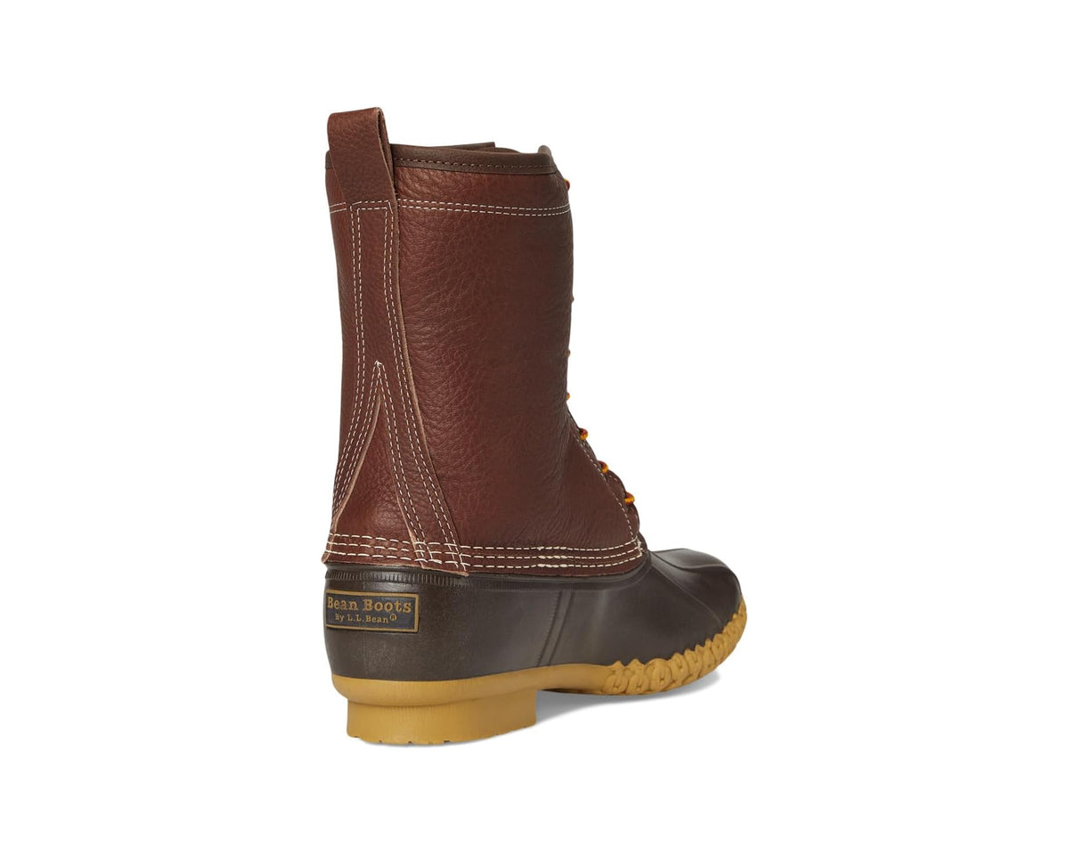 Men's L.L.Bean 10 Bean Boots Shearling Lined Insulated Tumbled Leather Maple/Brown