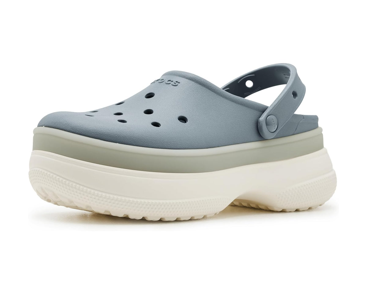Unisex Crocs Classic Stacked Clogs, Platform Sneakers Frosted Concrete