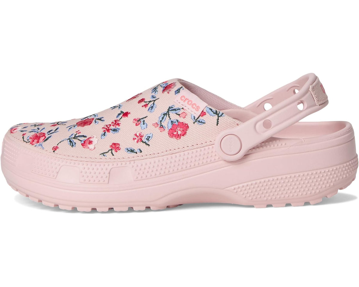 Unisex Crocs Classic Crafted Canvas Clogs Floral Cotton Candy