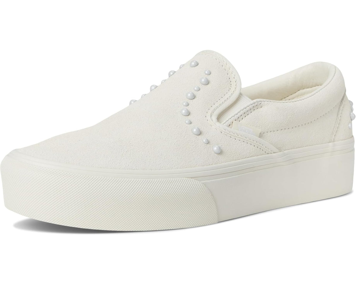 Unisex Vans Classic Slip-On Platform Pearls Marshmallow
