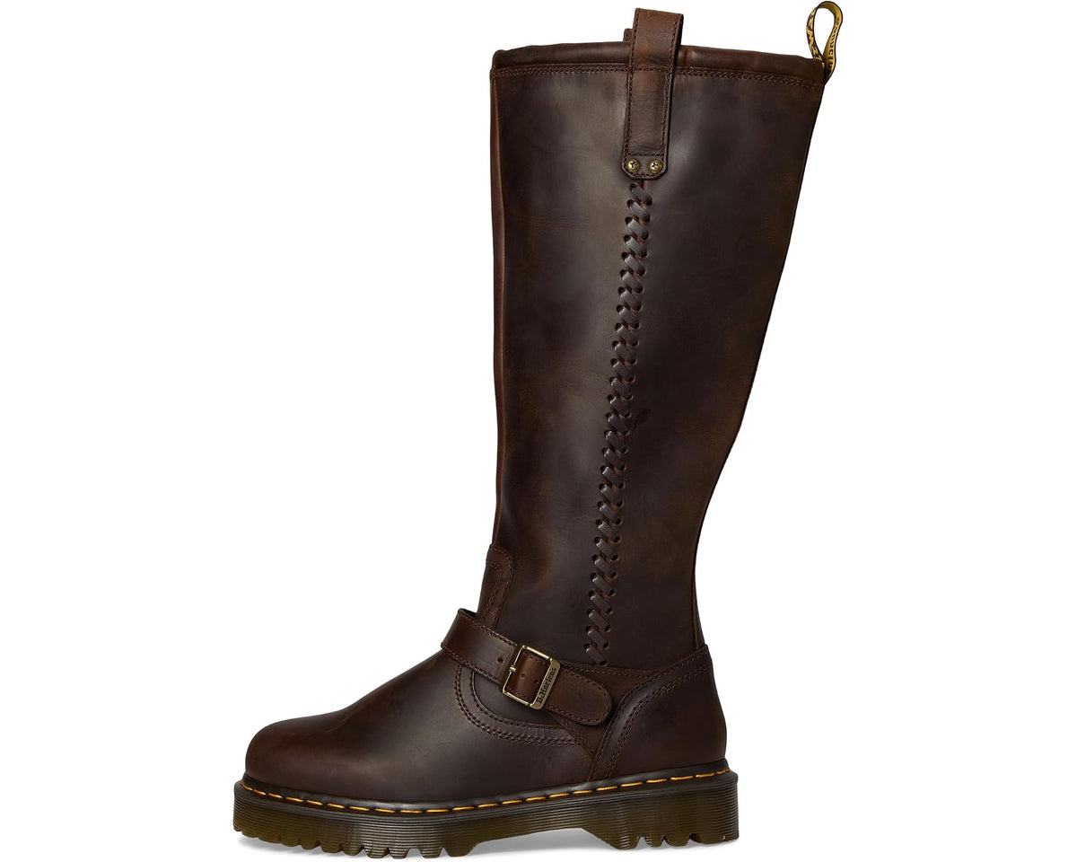 Unisex Dr. Martens Anistone Knee High Boots Dark Brown