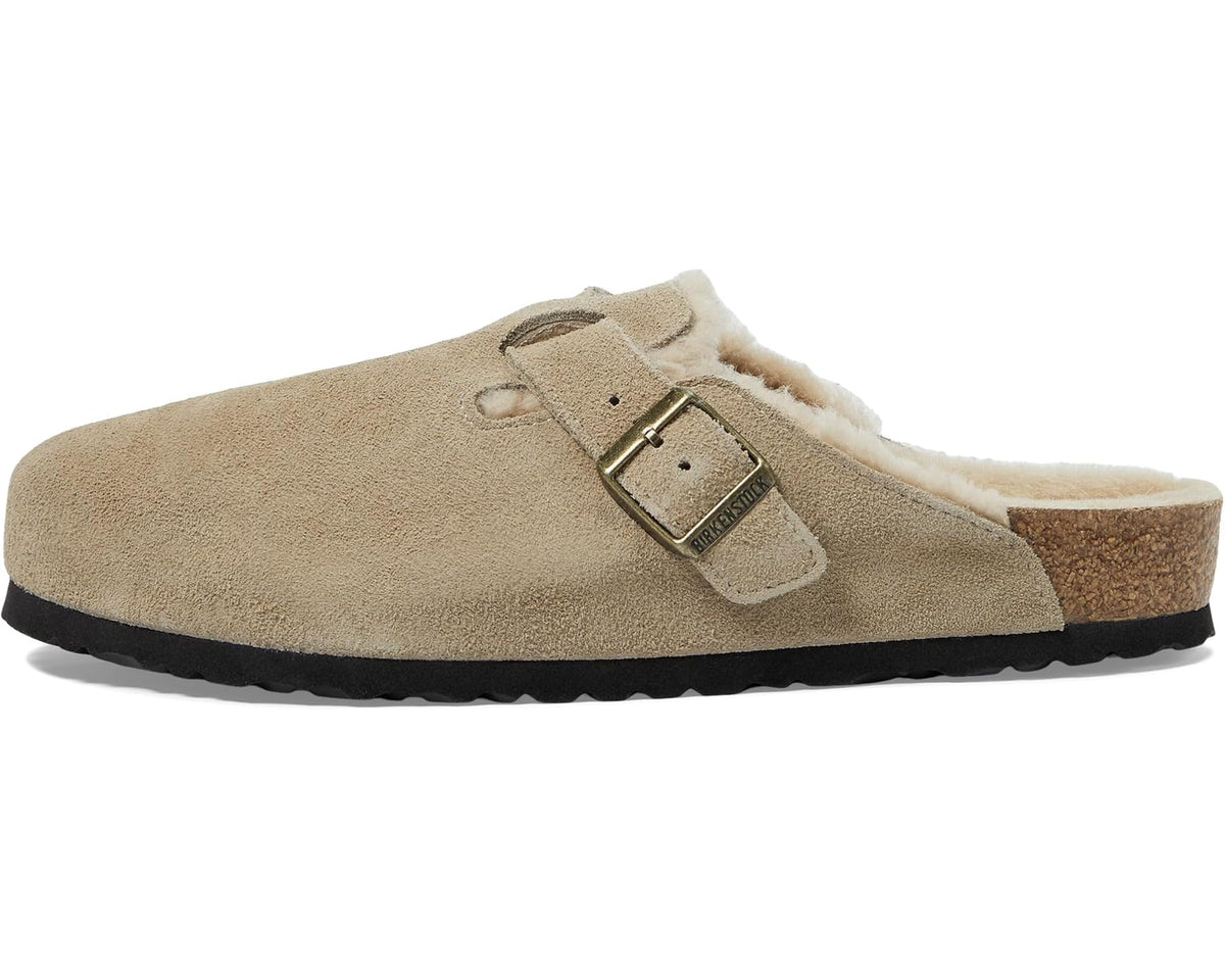 Women's Birkenstock Boston Shearling - Suede (Unisex) Taupe