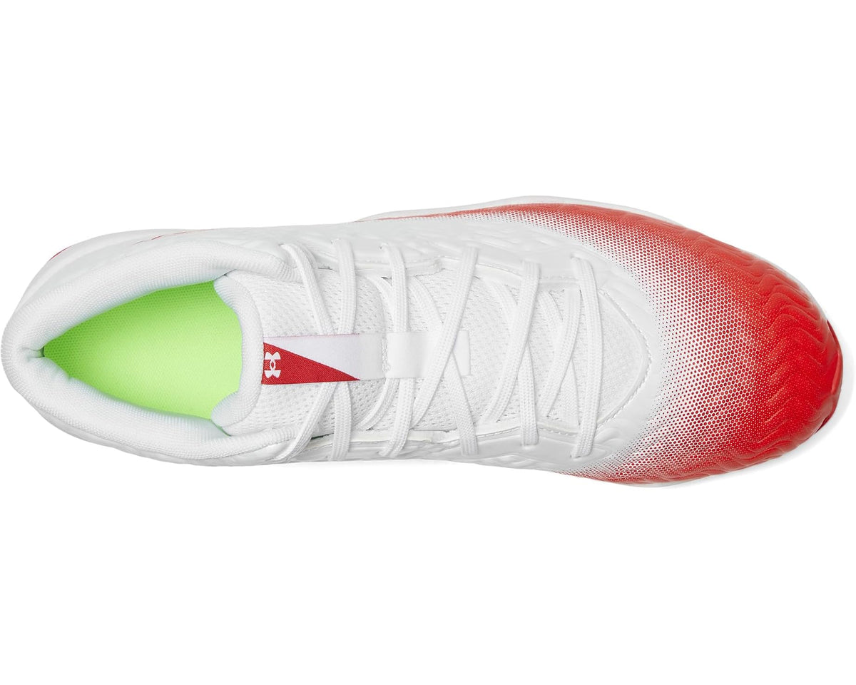 Men's Under Armour Spotlight Hammer RM Football Cleats White/Red/Red